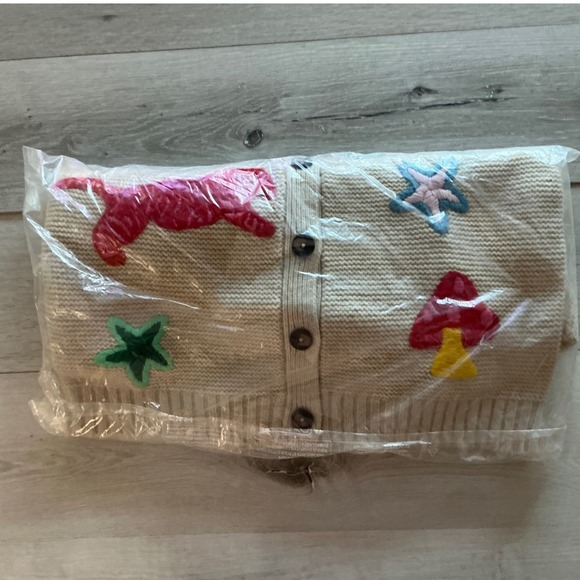 Boden Embroidered Collared Cardigan Medium Ecru Marl New With Tags - Picture 9 of 12